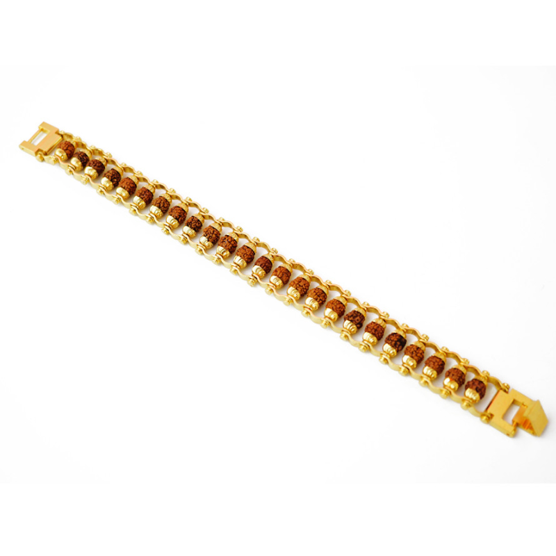 Браслет метал + рудракша 1 лінія