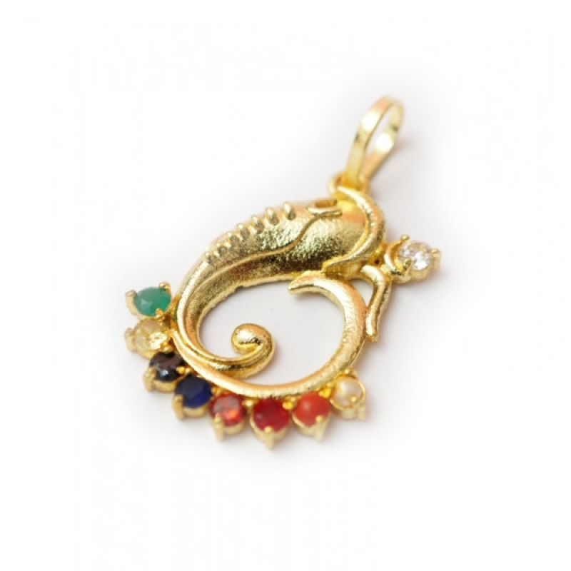 Кулон металевий з камінням Ганеш №2 Кулон металевий з камінням Ганеш №2
