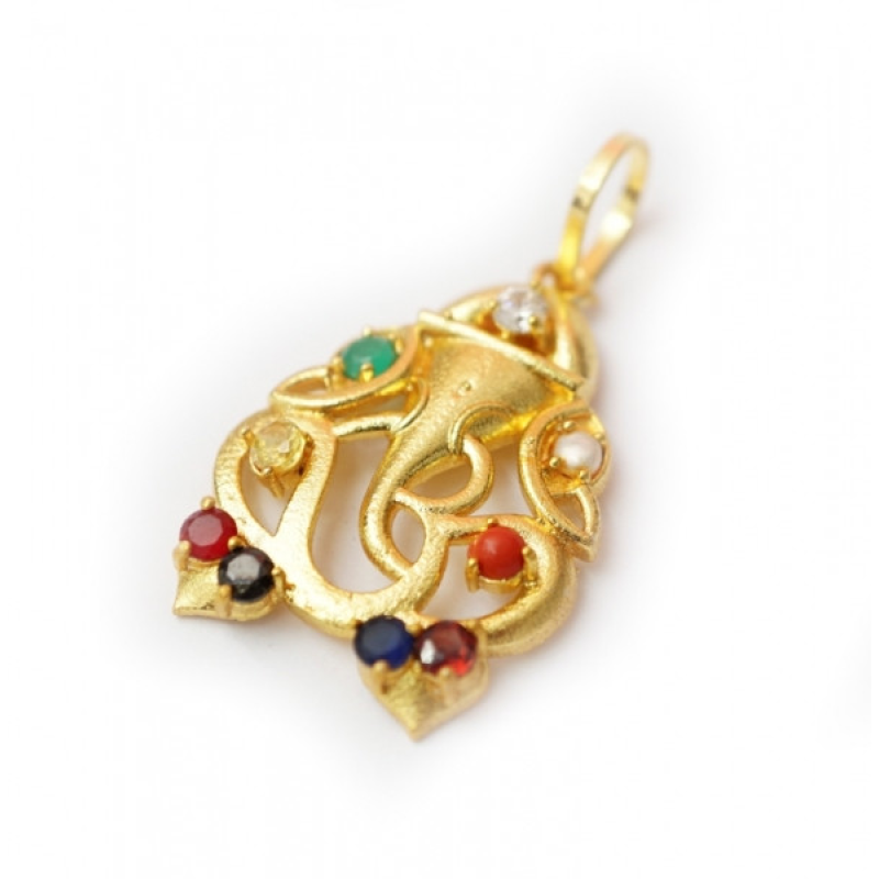 Кулон металевий з камінням Ганеш №4 Кулон металевий з камінням Ганеш №4