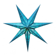 Світильник Зірка картонна 7 променів LASER FULL GLITTER Блакитний