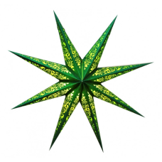 Світильник Зірка картонна 8 променів LASER FULL GLITTER Зелений