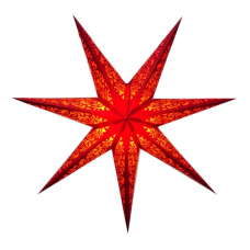 Світильник Зірка картонна 7 променів LASER FULL GLITTER Червоний