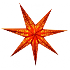 Світильник Зірка картонна 7 променів LASER FULL GLITTER Помаранчевий