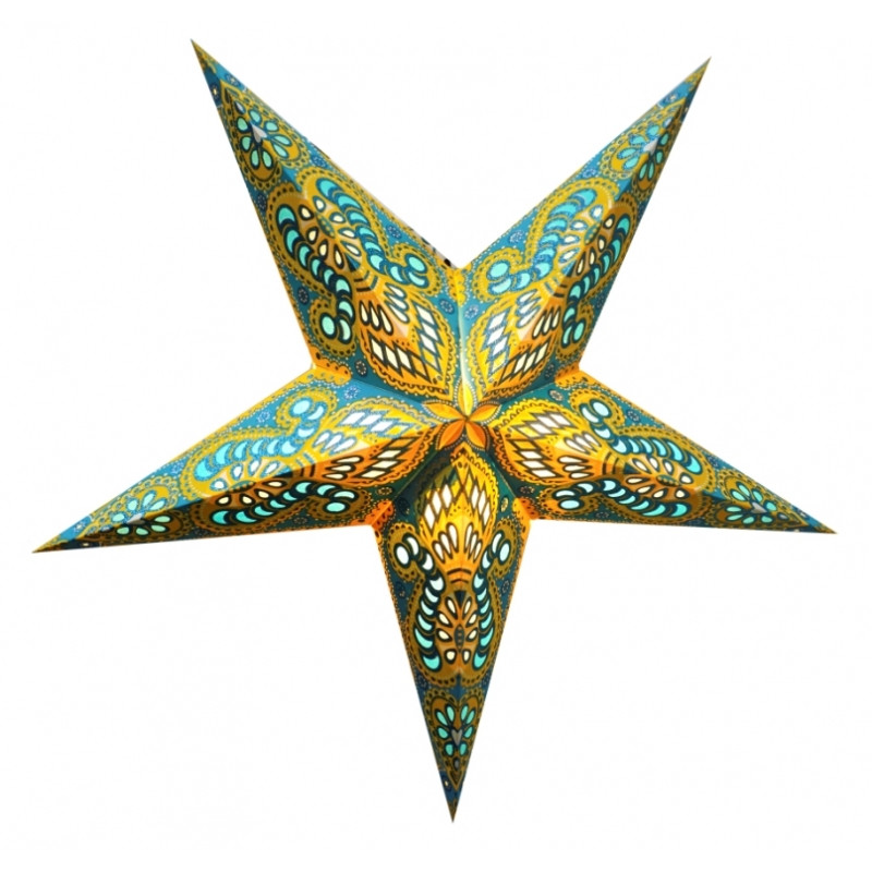 Світильник Зірка картонна 5 променів TURQUOISE GANESH ZARI Світильник Зірка картонна 5 променів TURQUOISE GANESH ZARI