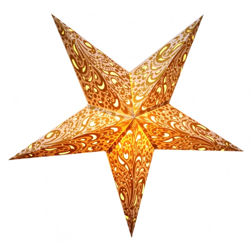 Світильник Зірка картонна 5 променів PEACOCK GOLD