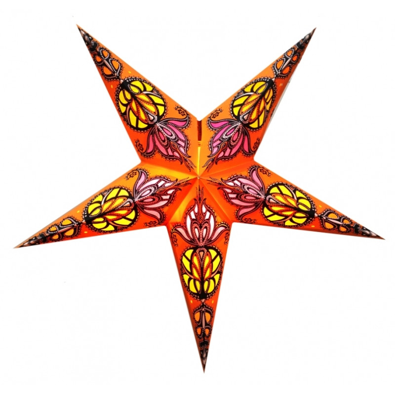 Світильник Зірка картонна 5 променів ORANGE WHARLY Світильник Зірка картонна 5 променів ORANGE WHARLY