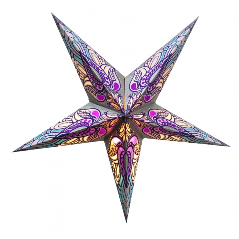 Світильник Зірка картонна 5 променів SILVER STELLA Світильник Зірка картонна 5 променів SILVER STELLA