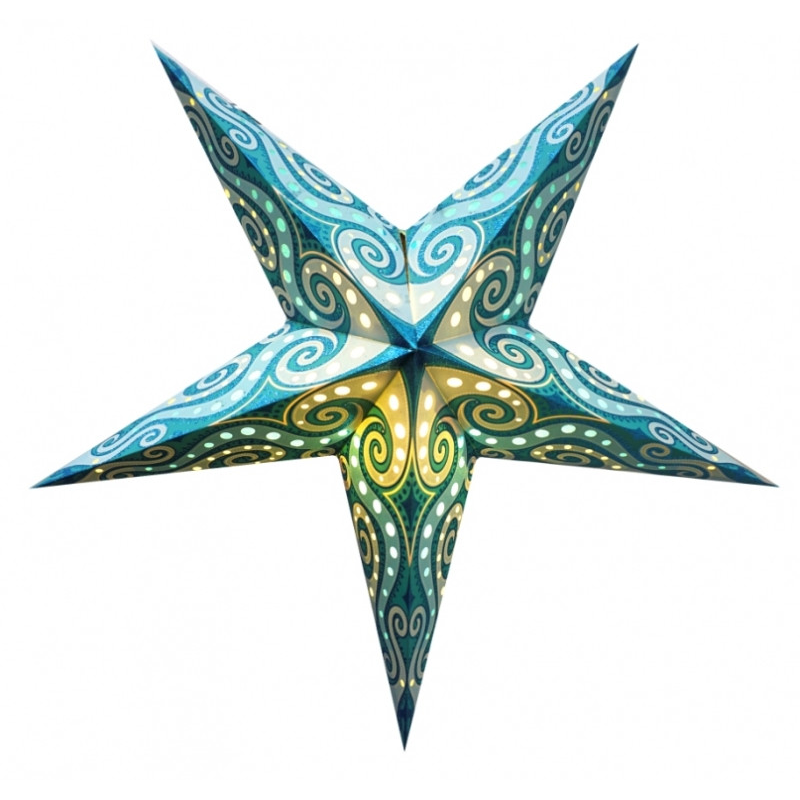Світильник Зірка картонна 5 променів TURQUOISE MOURI ZARI Світильник Зірка картонна 5 променів TURQUOISE MOURI ZARI