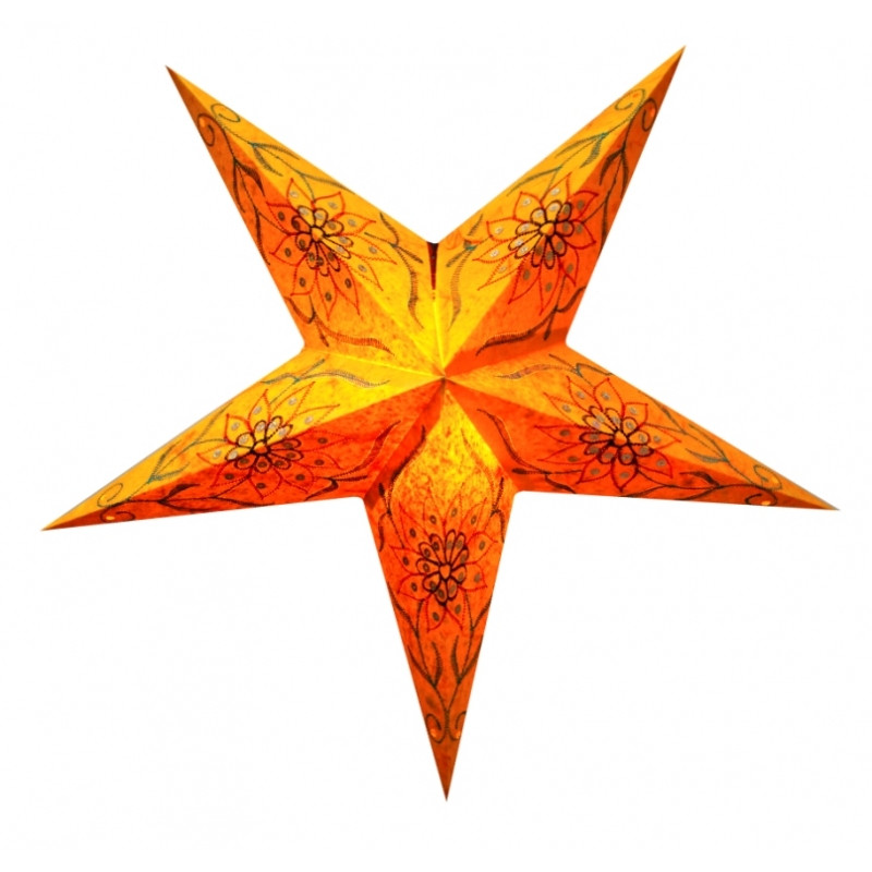 Світильник Зірка картонна 5 променів ORANGE FLOWER EMBD. Світильник Зірка картонна 5 променів ORANGE FLOWER EMBD.