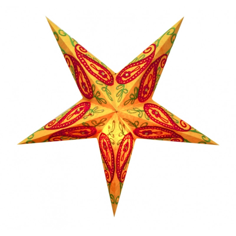Світильник Зірка картонна 5 променів ORANGE WOOL EMBD.