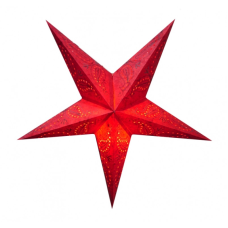 Світильник Зірка картонна 5 променів RED PAISLEY EMBD.