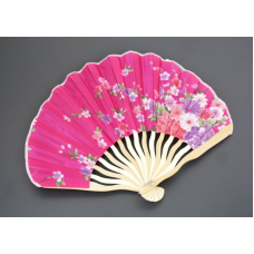 Віяло ХВИЛЯ шовк + дерево №4