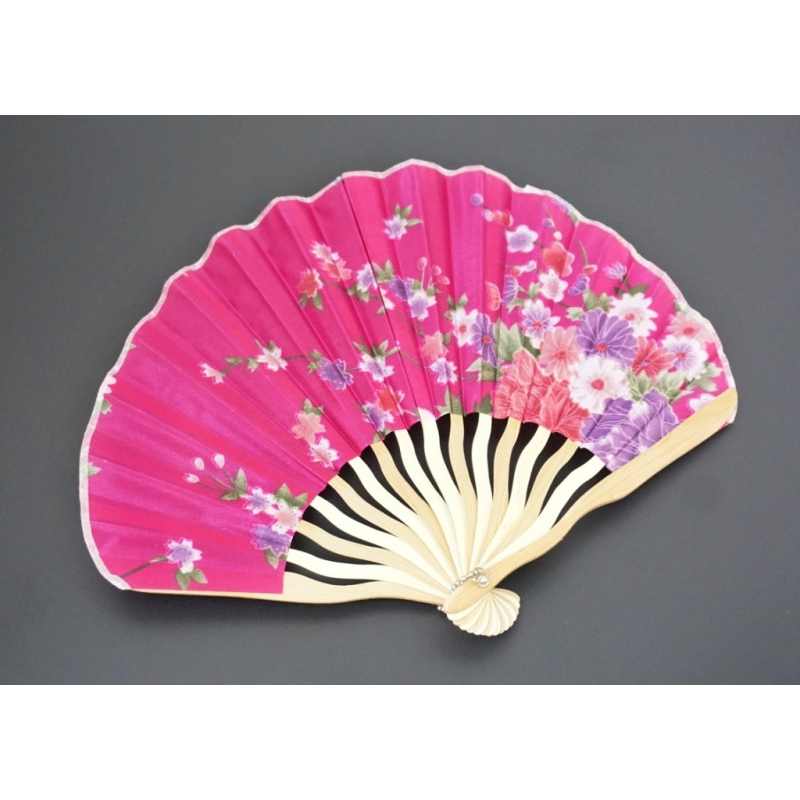 Віяло ХВИЛЯ шовк + дерево №4