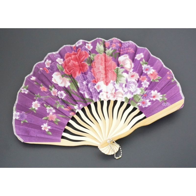 Віяло ХВИЛЯ шовк + дерево №5