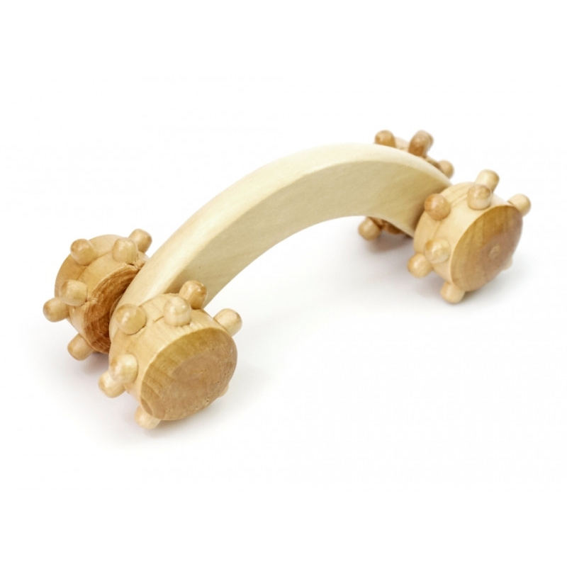 Масажер дерев“яний 4 колеса на ручці