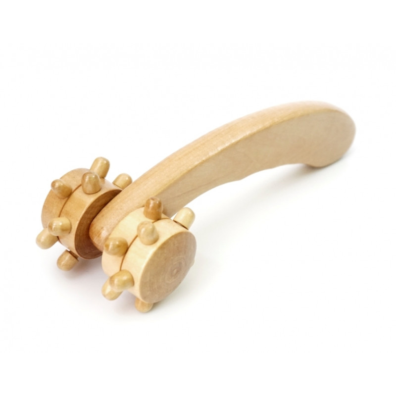 Масажер дерев“яний 2 колеса на ручці