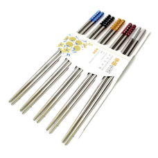 Палички для їжі сталеві кольорові в блістері набір 5 пар