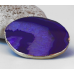 Зріз агата із золотою облямівкою 8 - 10 см. Фіолетовий