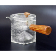 Чайник зі скляним ситом + дерев“яна ручка (500ml) термоскло