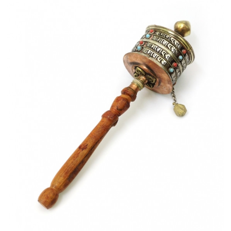 Молитовний барабан на ручці мідь латунь №4