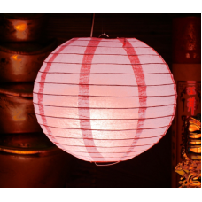 Ліхтар паперовий КУЛЯ Світло рожевий