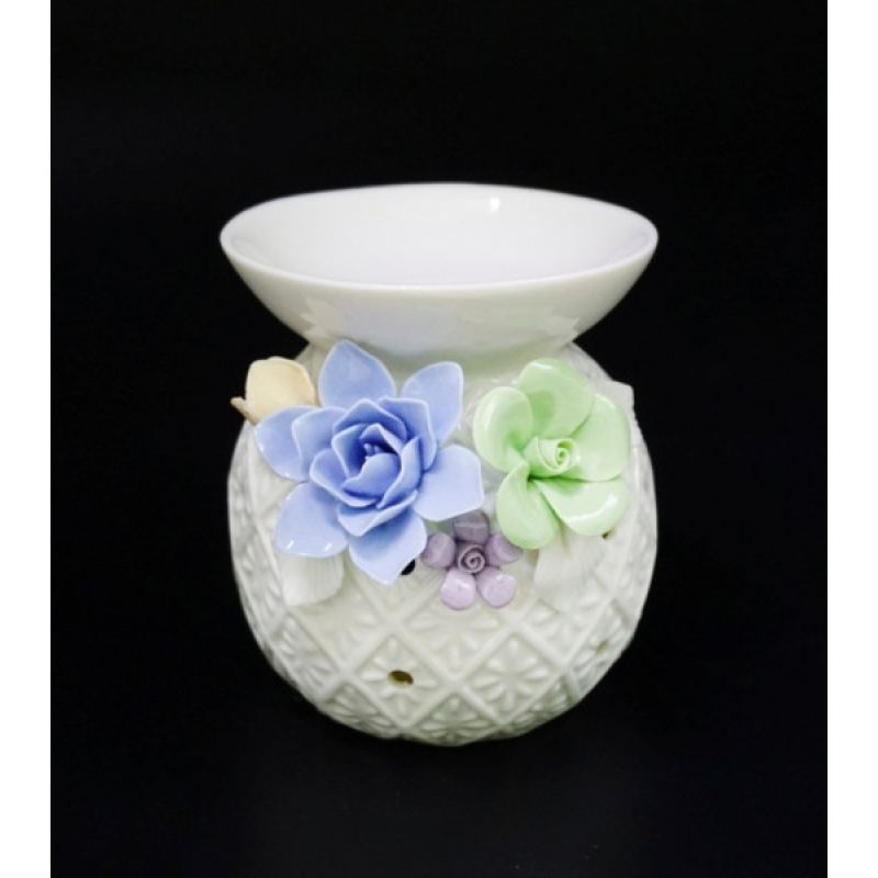 Аромалампа керамічна з квітами №А