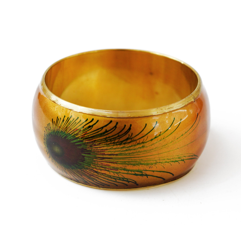 Браслет Павиче перо з латунню арт.0934