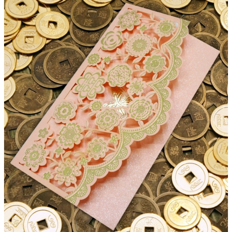 Конверти для грошей Ажурні 2 штуки Рожеві Конверти для грошей Ажурні 2 штуки Рожеві