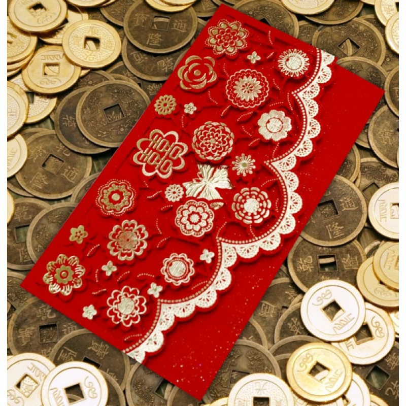 Конверти для грошей Ажурні 2 штуки Червоні