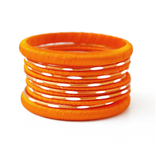 Комплект із 13 браслетів кільце в тканині Помаранчевий