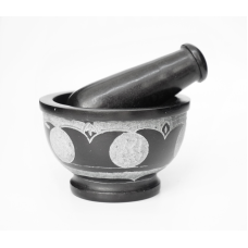 Ступка з чорного мармуру №903