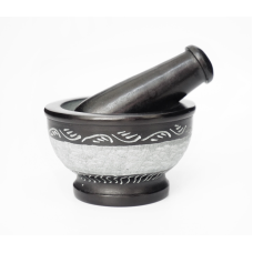 Ступка з чорного мармуру №908