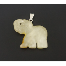 Кулон Слоник Жовтий халцедон