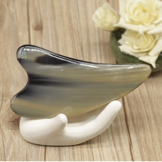 Масажер з рогу Гуа Ша Лист світлий