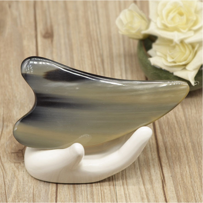 Масажер з рогу Гуа Ша Лист світлий