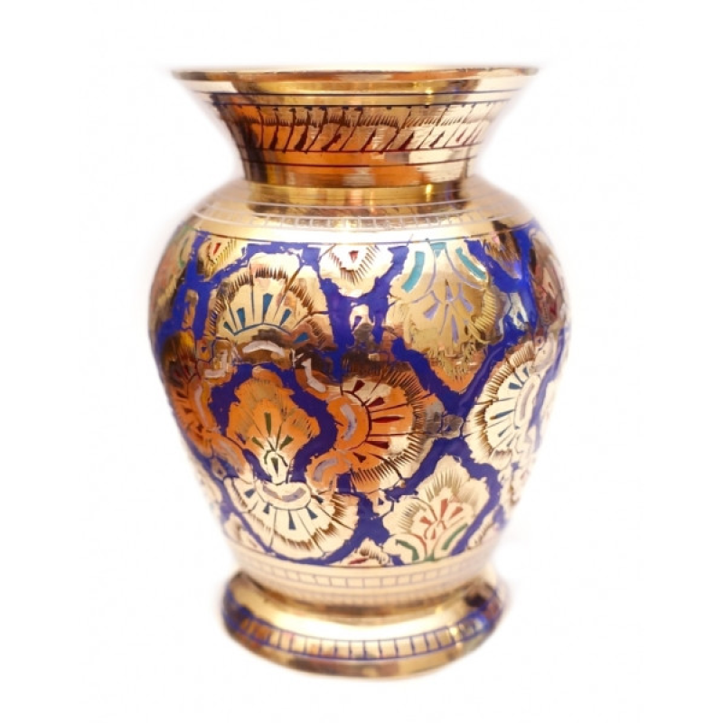 Ваза жовтий метал Арт.5664 Синя