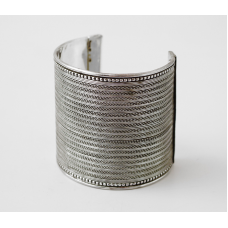 Браслет латунний Смужка Білий метал