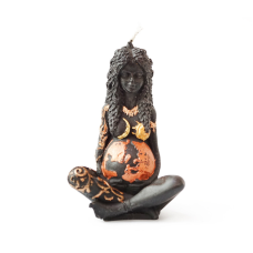 Свічка Богиня Землі Гайя Чорна із позолотою