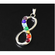 Кулон білий метал 7 чакр Вісімка