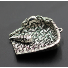 Брелок білий метал Грошовий совок з мишкою