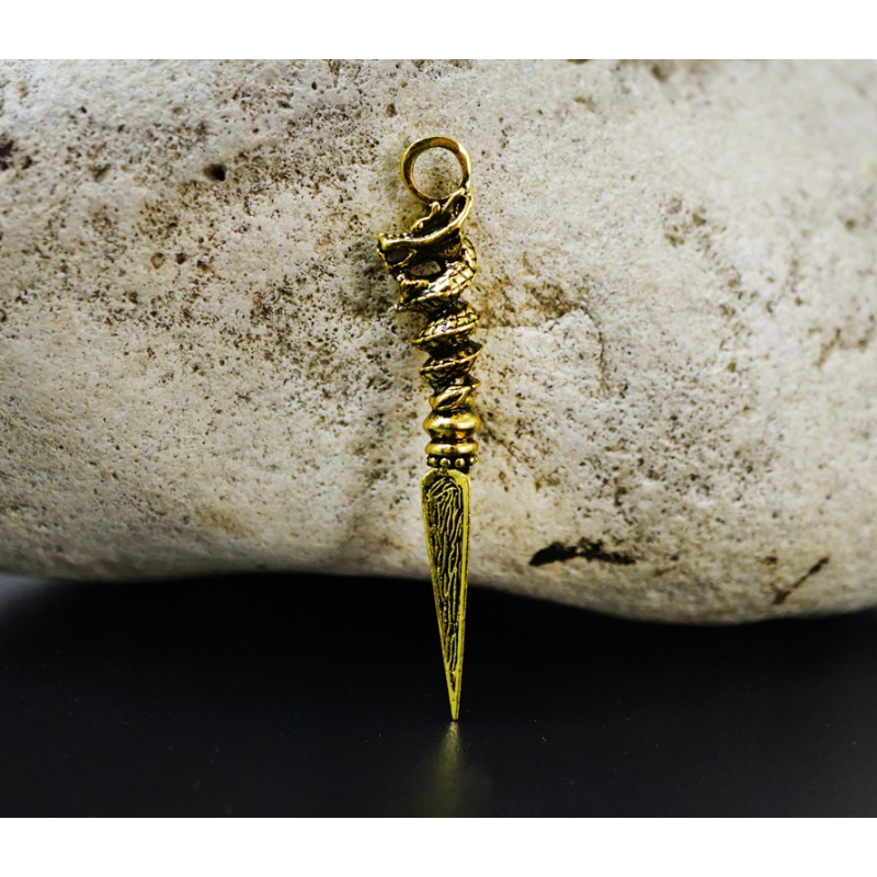 Кулон жовтий метал Пурбу Дракон