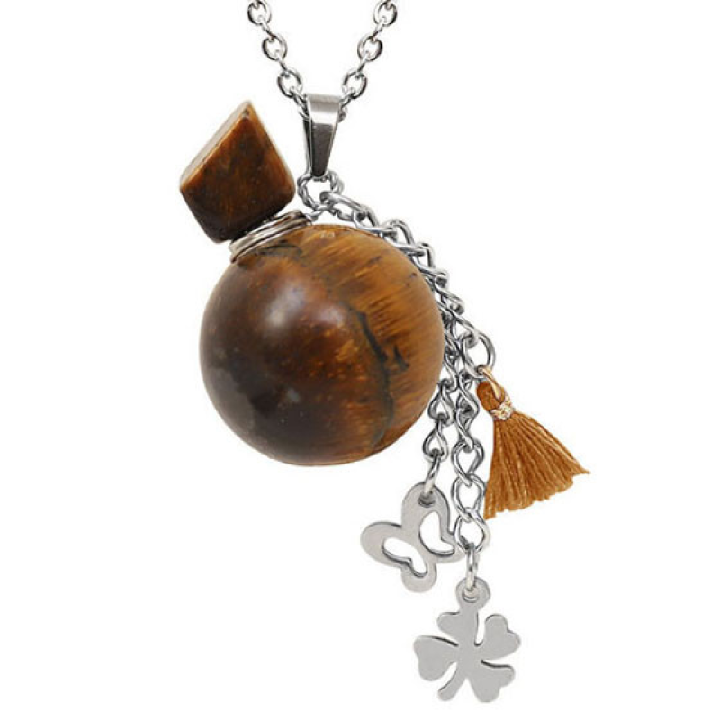 Пляшечка кам“яна для духів Куля Тигрове око