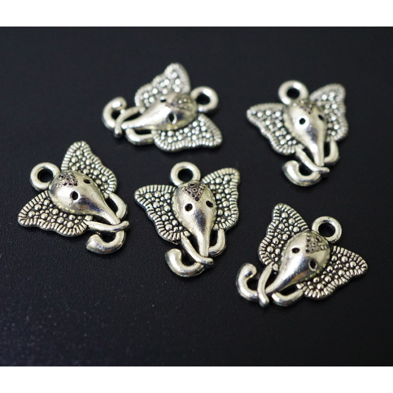 Амулет у гаманець Голова Ганеші під срібло 10 штук