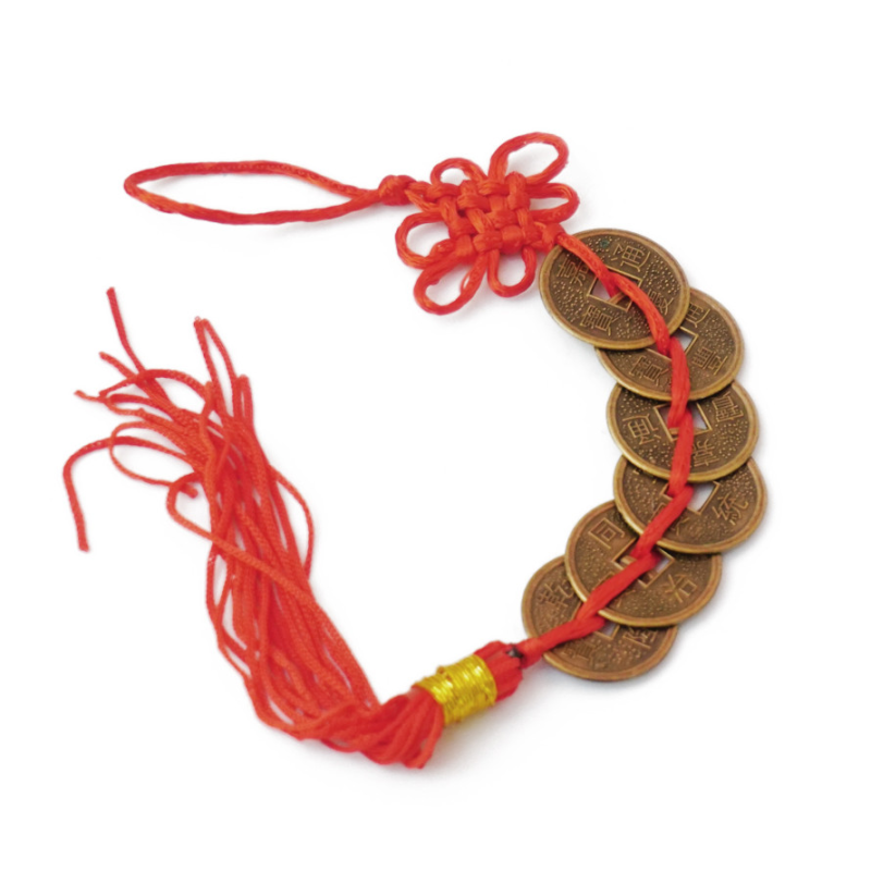 Підвіска з пензликом шість монет у лінію у бронзовому кольорі