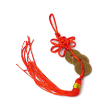 Підвіска з пензликом три монети в лінію у бронзовому кольорі