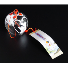 Японський скляний дзвіночок Фурін Пара котів