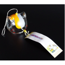 Японський скляний дзвіночок Фурін малий Манекі Неко №1