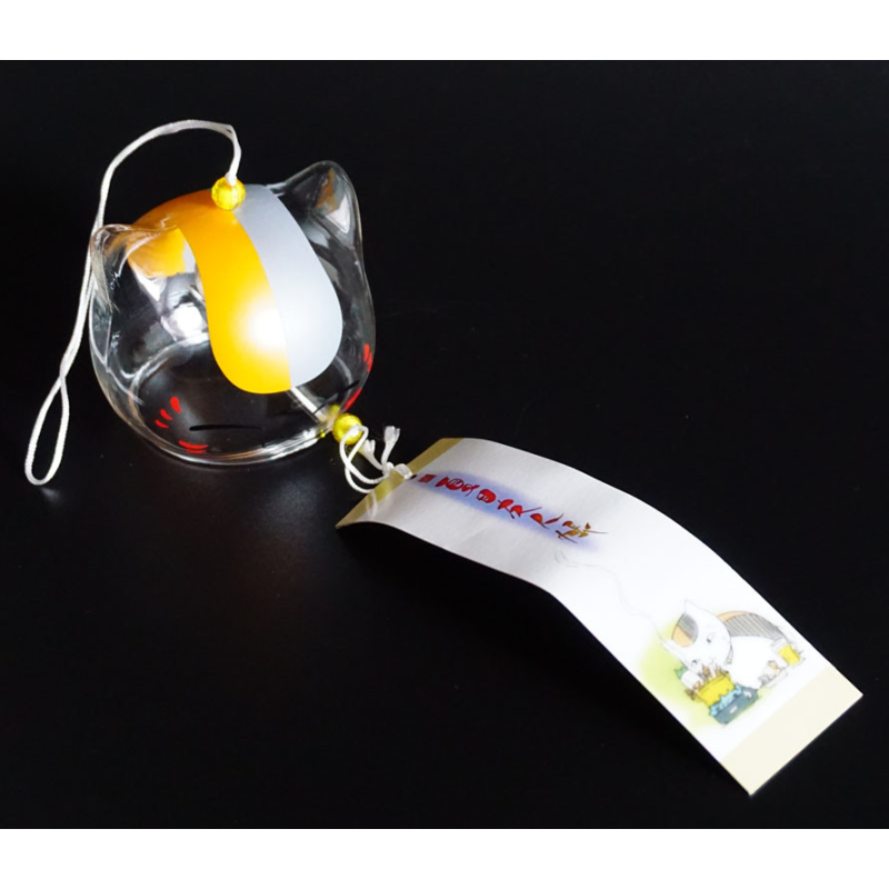 Японський скляний дзвіночок Фурін малий Манекі Неко №1