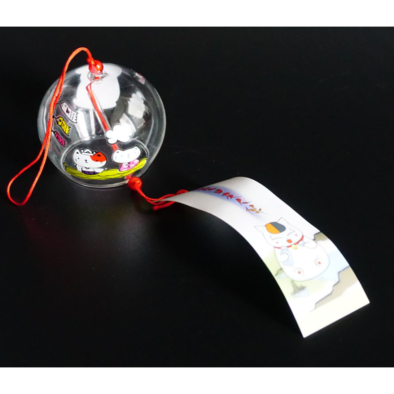 Японський скляний дзвіночок Фурін малий Сім“я котів