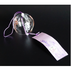 Японський скляний дзвіночок Фурін малий Лаванда